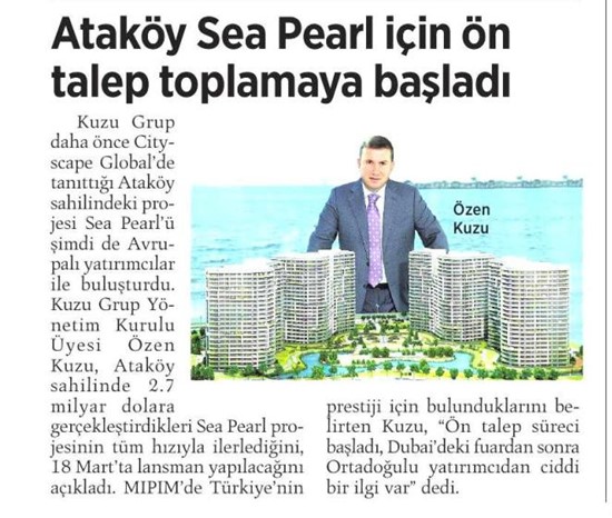  Milliyet -Ataköy Seapearl için ön talep toplamaya başladı