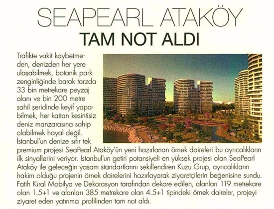  Alem-Seapearl Ataköy tam not aldı