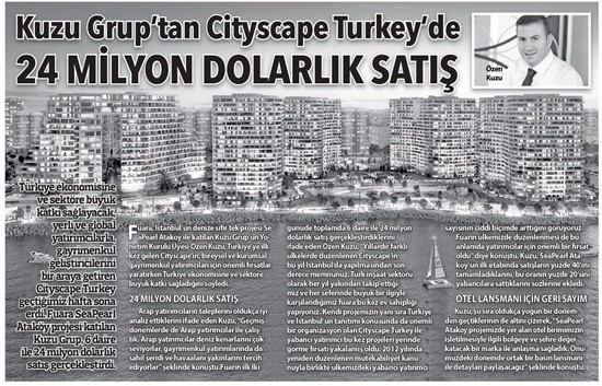  Yeni Birlik-Kuzu Grup’tan Cityscape Turkey’de 24 Milyon Dolarlık Satış