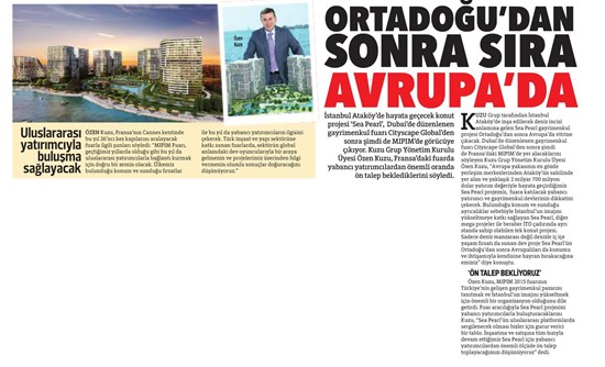  Hürriyet ek- Ortadoğu’dan sonra sıra Avrupa’da