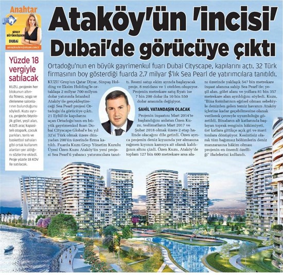  Akşam – Ataköy’ün incisi Dubai’de görücüye çıktı