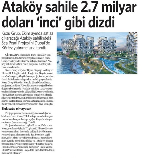  Vatan-Ataköy sahile 2.7 milyar doları inci gibi dizdi