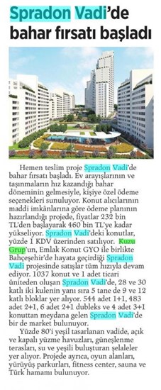  Milliyet- Spradon Vadi’de bahar fırsatı başladı