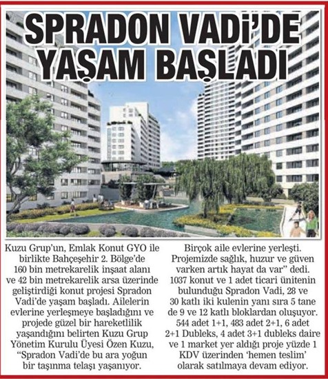  Posta -Spradon Vadi’de yaşam başladı