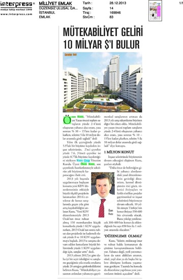  Milliyet emlak -Mütekabiliyet geliri 10 milyar doları bulur