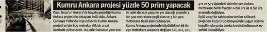  Taraf-Kumru Ankara projesi %50 prim yapacak