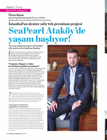 Quality Magazine – SeaPearl Ataköy’de yaşam başlıyor!